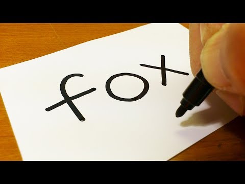 how-to-turn-words-fox-into-a-cartoon---how-to-draw-doodle-art-on-paper