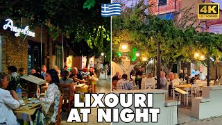 LIXOURI by Night 🌙 Kefalonia Island - Greece Walking Tour 4K 🎥🇬🇷