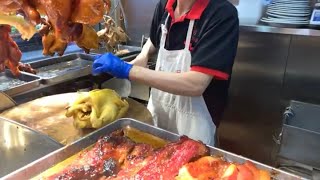 Hong Kong street food , Roasted Pork Belly Roasted Ducks in Wan Chai