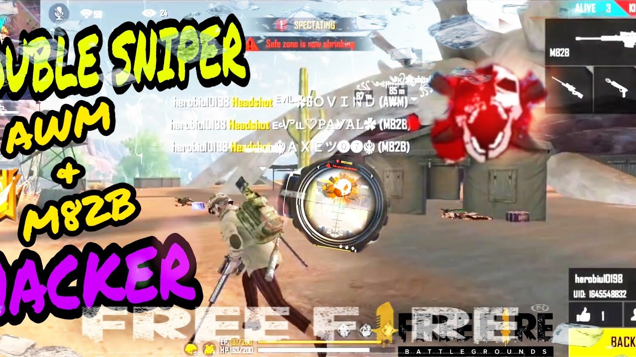 DOUBLE SNIPER HACKER l AUTO AIM HEADSHOT l GARENA FREE FIRE l KALAHARI MAP