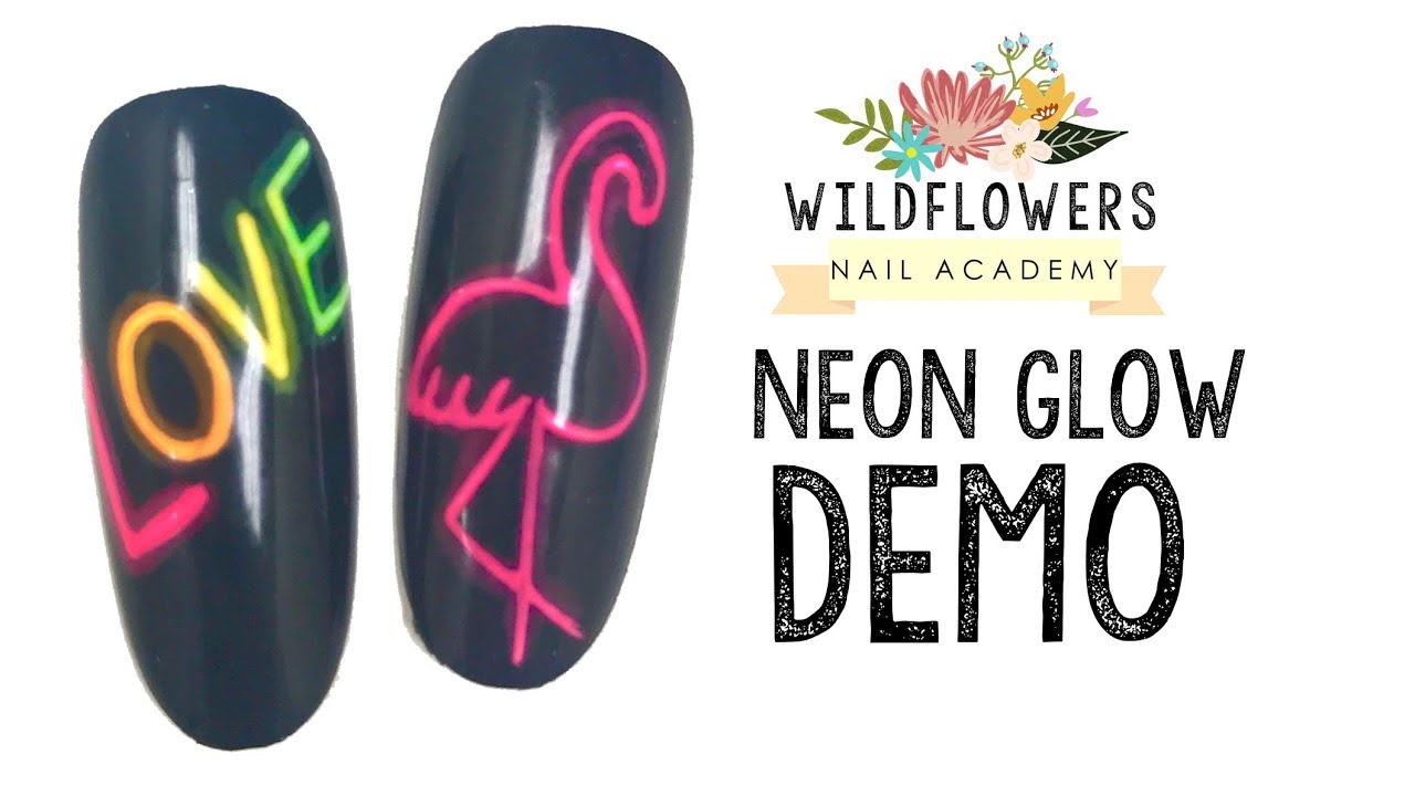NEON sign GLOW nails