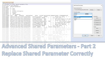 Advanced Shared Parameters - Part 2 - Delete / Replace Shared Parameter