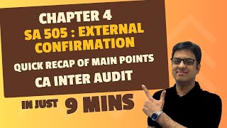 QUICK RECAP - Ch 4 : SA 505 External Confirmation | CA Inter Audit