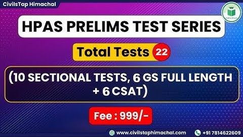 Crack HPAS 2023 | Prelims Test Series | Starting from 12th February | CivilsTap Himachal