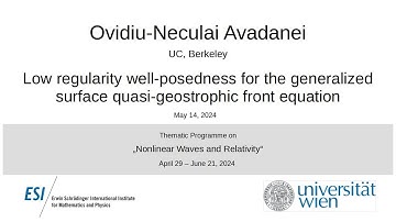O.-N. Avadanei - Low regularity well-posedness for the generalized surface quasi-geostrophic front..