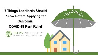 California COVID-19 Rent Relief - 7 Things Landlords and Tenants Should Know To Apply