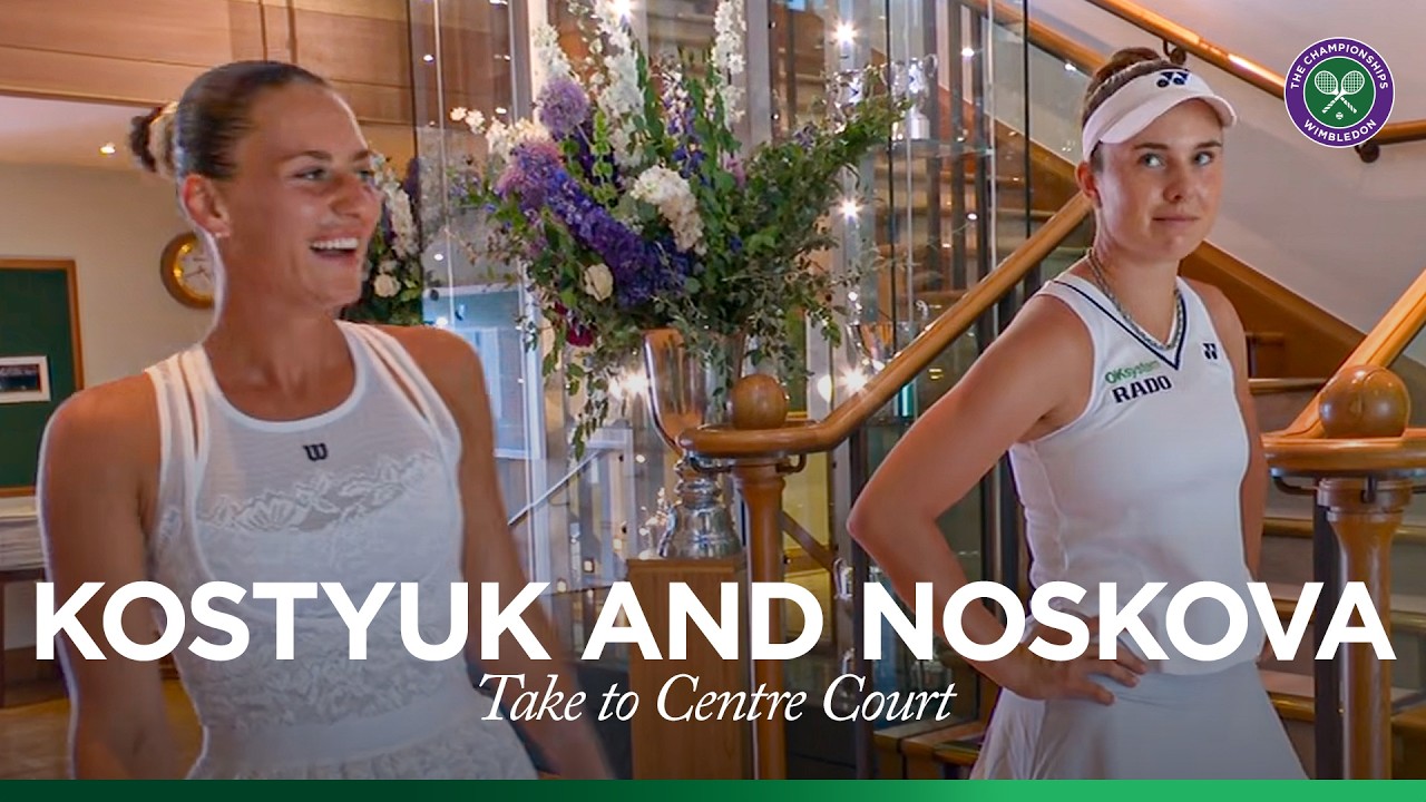 For a spot in the Final... 🤝 | Marta Kostyuk and Linda Noskova make their way out onto Centre Court