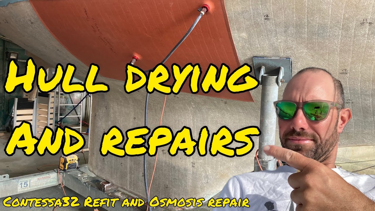 Osmosis Repair Part 2 Drying the hull laminate + hull and keel repairs (Project Lottie Ep7