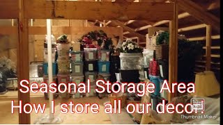 Seasonal Storage Area\/ How I Store Our Seasonal Decor