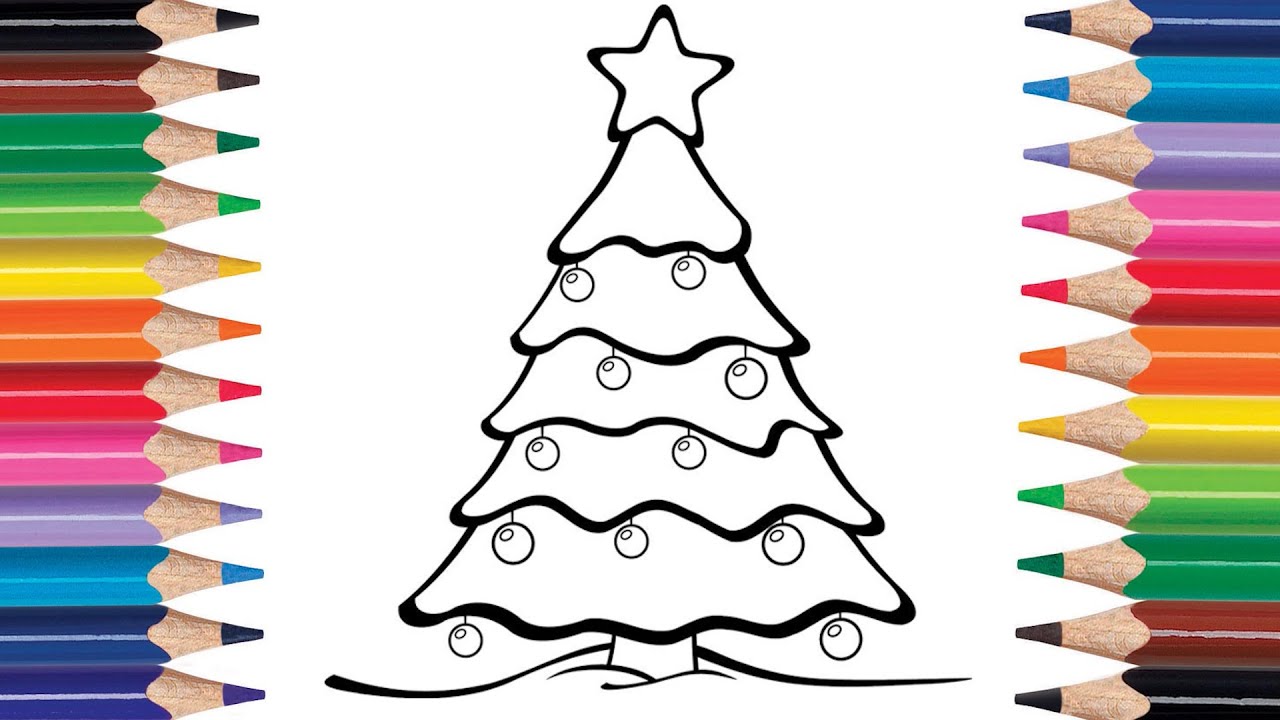 Bolalar uchun archa rasm chizish/Drawing a Christmas tree for children ...
