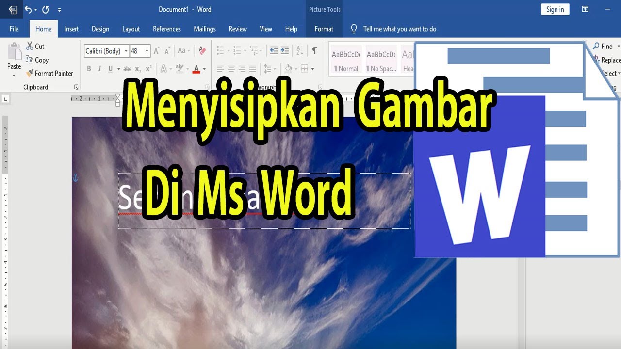 Cara Menyisipkan Gambar Di Ms Word - YouTube