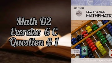 Mathematics book (D2)| 7th addition|Exercise 6C|Q#1|Mathematics at Home| In urdu