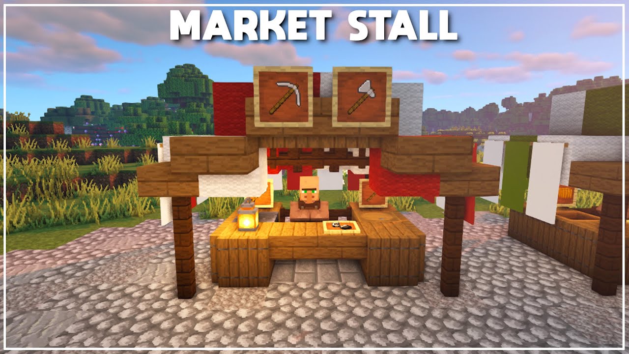 Minecraft: How to Build a Market Stall [Tutorial] 2020 - YouTube