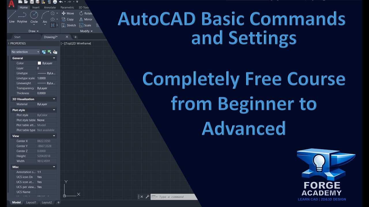 Tutorial 2: AutoCAD Basic Commands and Settings | Free Course - YouTube