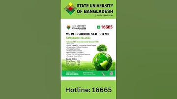 MS in Environmental Science | State University of Bangladesh