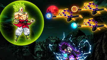 SSL Broly OP (New) VS Sasuke Rinnegan V2 OP (New) & Naruto OP (all form) in Jump Force Mugen🔥