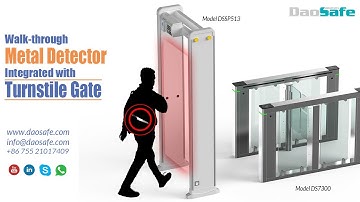 Daosafe DSSP513 Walk-through Metal Detector Integrated with Turnstile Gate Solution
