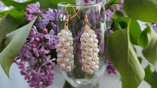 DIY. МК Серьги из бисера и бусин.