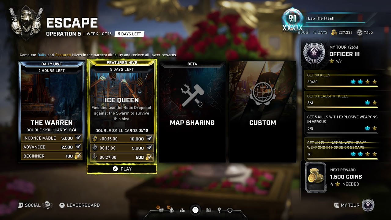 Gears 5 - Weekly Escape Character XP Bugged - Bonus    Hidden Character XP