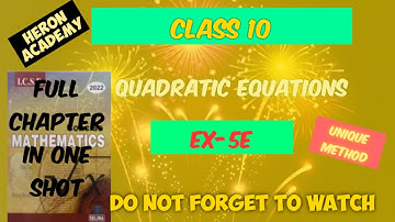 Quadratic equations class 10 icse Selina Ex-5E full chapter //Quadratic equations icse///