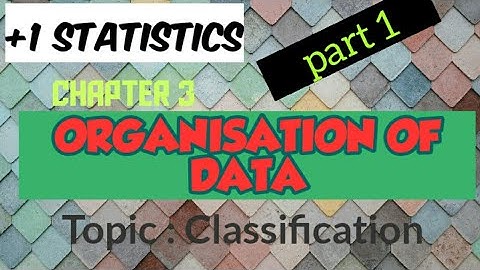 +1 Statistics| chapter 3 Organization of data| part 1