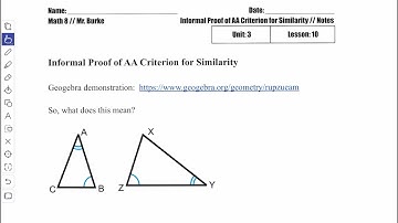 U3L10 - Informal Proof of AA Criterion for Similarity
