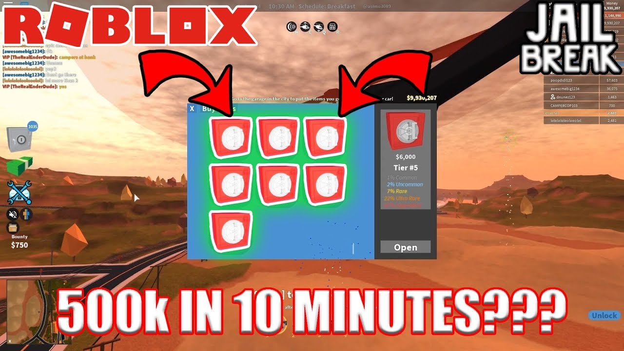 Getting 10m Cash Fastest Way To Earn Money 400k In 10 Minutes Roblox Jailbreak Youtube - fastest insane way to get cash in roblox jailbreak roblox