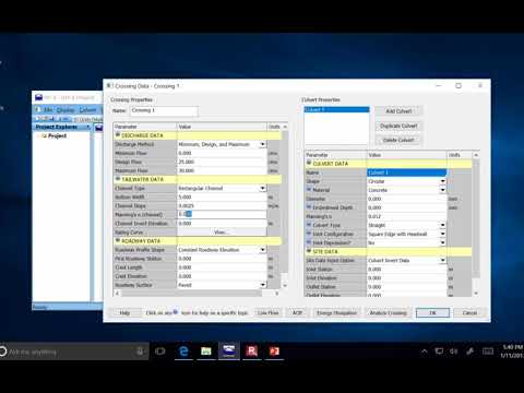 HY8 Demo Tutorial And Example 1 For Culvert Analysis And Design