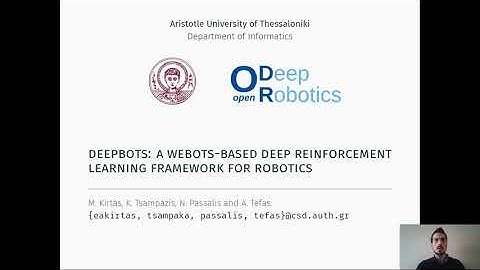 Deepbots: A Webots-Based Deep Reinforcement Learning Framework for Robotics (AIAI 2020)