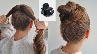 SUPER SIMPLE VOLUMINOUS BUN for THIN HAIR WITHOUT HAIRPINS. TUTORIAL