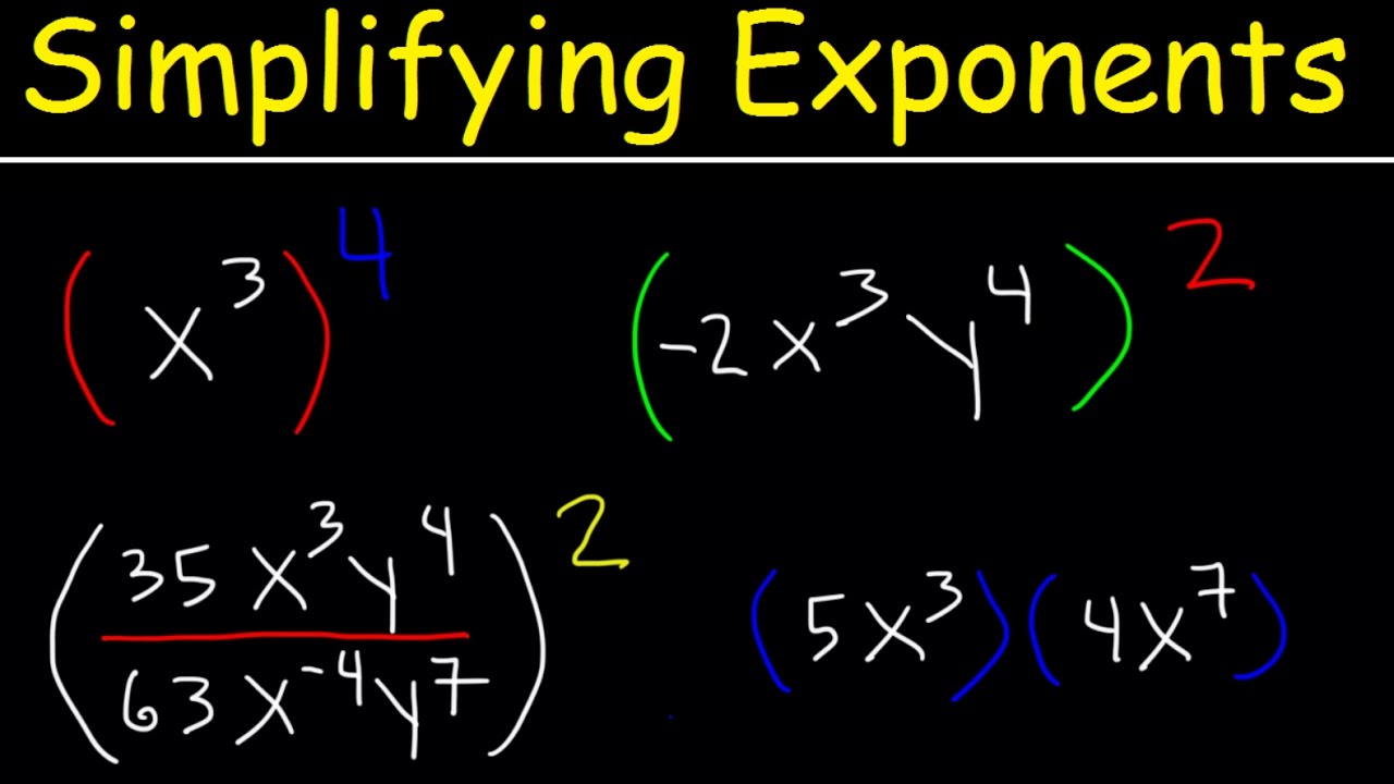 Simplifying Exponents With Fractions, Variables, Negative ...