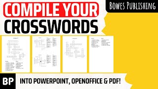 How To Compile Your Crosswords Into PowerPoint, OpenOffice & PDFs With Puzzle Generator 2.0