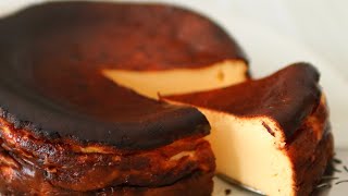 生クリームを使わないバスク風チーズケーキ（How to make a Basque cheesecake. No fresh cream）