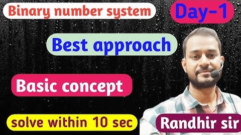 Binary number system ||Best approach|| Day-1 || parivartan mathematics ||Randhir sir(beur patna)