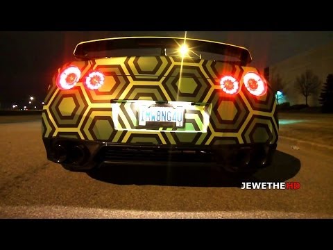 Crazy Wrapped Nissan GT-R R35 W/ ARMYTRIX Catback Exhaust! Revs & LAUNCH!