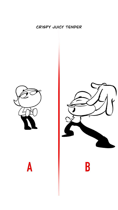 CRISPY JUICY TENDER 😏 A vs B (Animation Meme) #shorts