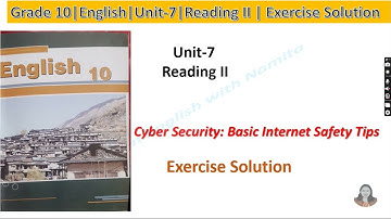 Exercise Solution of Cyber Security|Reading II Class-10|English|Learn English with Namita