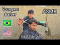 ASMR 🇧🇷 youngest barber in the world | ASMR fast and aggressive haircut
