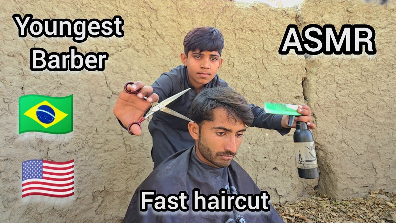 ASMR 🇧🇷 youngest barber in the world  | ASMR fast and aggressive haircut 