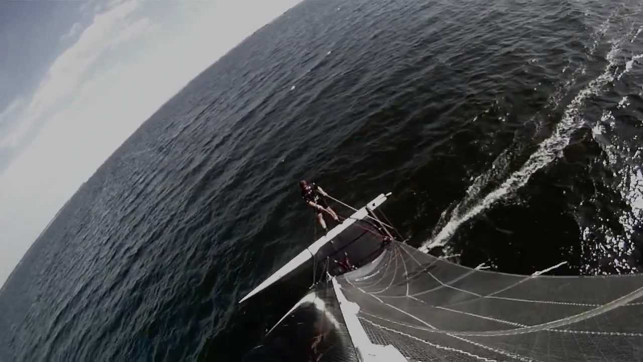 catamaran in a storm