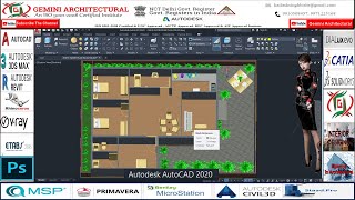 AutoCAD 2020 Draw 2D Floor layout and convert into 3D with Objects Part-2(Gemini Architectural)