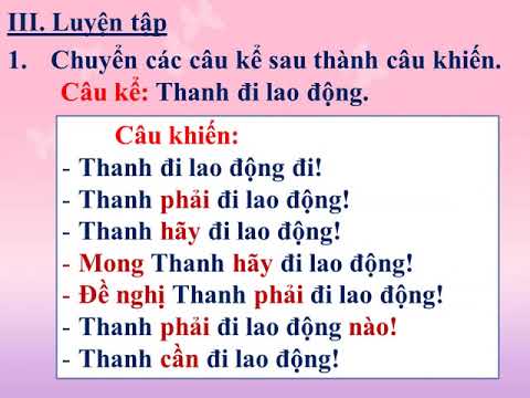 Tuần 27 Lớp 4 4 Môn LTVC Bài Cách đặt câu khiến