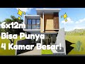 Small House With 4 Bedroom Desain Rumah Kecil Minimalis 2 Lantai Dengan 4 Kamar 6 x 12m