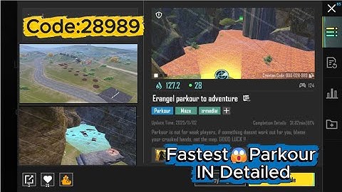 Erangle Parkour to Adventure BGMI WOW Map 😱(Code: 28989) | New Parkour Walkthrough 🔥