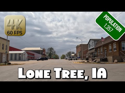 Driving Around Small Town Lone Tree, IA in 4k Video