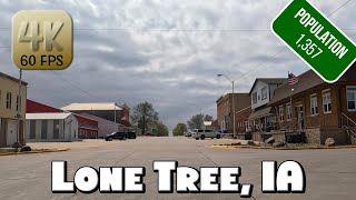 Driving Around Small Town Lone Tree, IA in 4k Video