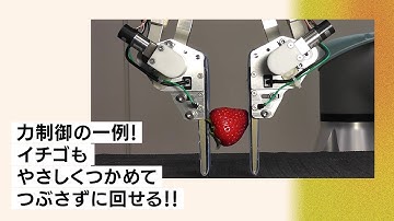 力制御の一例！  イチゴも  やさしくつかめて つぶさずに回せる！！