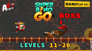 Super Bino Go - Levels 11-20 + BOSS / Gameplay Walkthrough (Android Game)