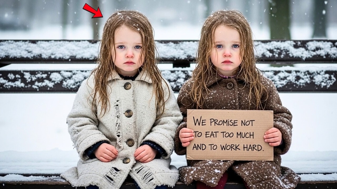 The billionaire saw two poor, hungry girls sitting in the park holding a sign, and his heart broke.