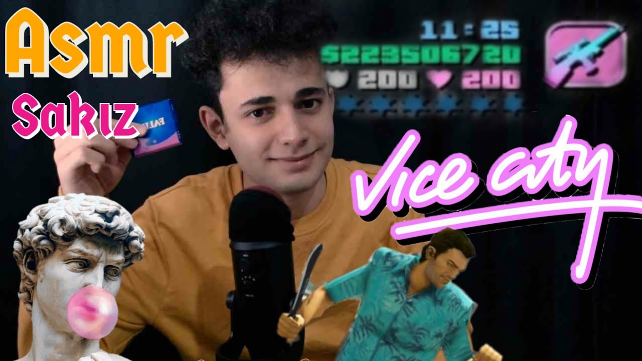 Sakızlı GTA Vice Oynuyoruz! ASMR Türkçe | Sakız ASMR | Rahatlatıcı ASMR | Oyun ASMR